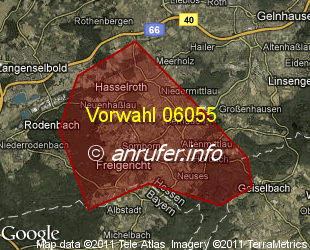 Vorwahlkarte 06055 – Freigericht