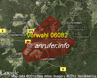 Vorwahlkarte 06082 – Niederreifenberg