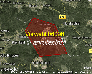 Vorwahlkarte 06096 – Wiesen Unterfr