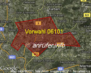 Vorwahlkarte 06101 – Bad Vilbel