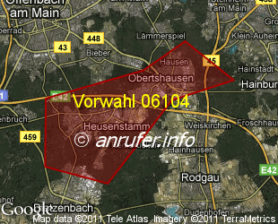 Vorwahlkarte 06104 – Heusenstamm
