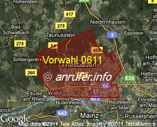 Vorwahlkarte 0611 – Wiesbaden