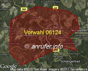 Vorwahlkarte 06124 – Bad Schwalbach