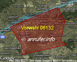 Vorwahlkarte 06132 – Ingelheim am Rhein