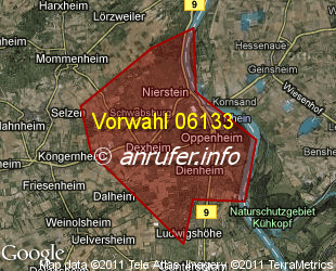 Vorwahlkarte 06133 – Oppenheim