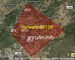 Vorwahlkarte 06138 – Mommenheim
