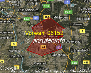 Vorwahlkarte 06152 – Gross-Gerau