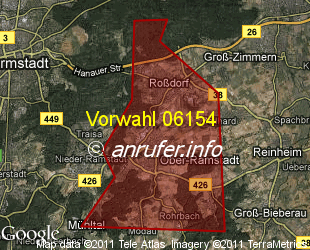 Vorwahlkarte 06154 – Ober-Ramstadt