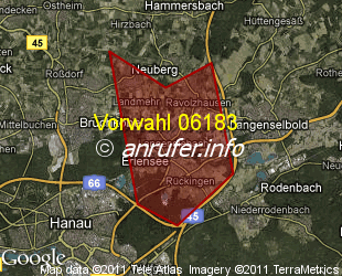 Vorwahlkarte 06183 – Erlensee