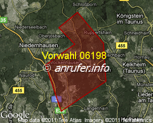 Vorwahlkarte 06198 – Eppstein