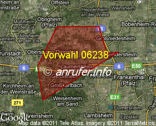 Vorwahlkarte 06238 – Dirmstein