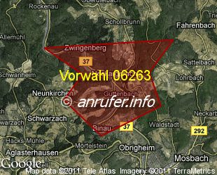 Vorwahlkarte 06263 – Neckargerach
