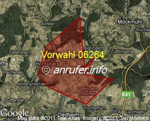 Vorwahlkarte 06264 – Neudenau