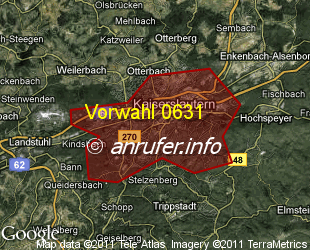 Vorwahlkarte 0631 – Kaiserslautern