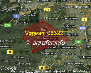 Vorwahlkarte 06322 – Bad Dürkheim