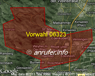 Vorwahlkarte 06323 – Edenkoben