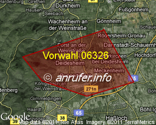 Vorwahlkarte 06326 – Deidesheim