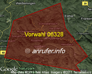 Vorwahlkarte 06328 – Elmstein