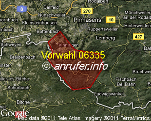 Vorwahlkarte 06335 – Trulben