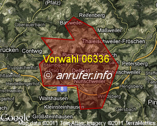 Vorwahlkarte 06336 – Dellfeld