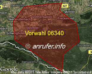 Vorwahlkarte 06340 – Wörth-Schaidt