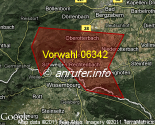 Vorwahlkarte 06342 – Schweigen-Rechtenbach