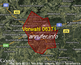 Vorwahlkarte 06371 – Landstuhl