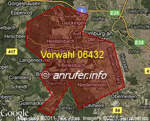 Vorwahlkarte 06432 – Diez