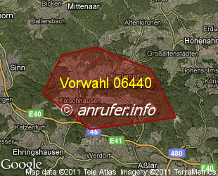 Vorwahlkarte 06440 – Kölschhausen