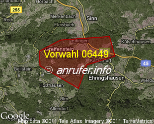 Vorwahlkarte 06449 – Ehringshausen-Katzenfurt