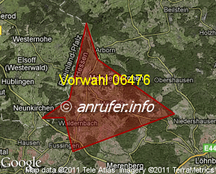 Vorwahlkarte 06476 – Mengerskirchen