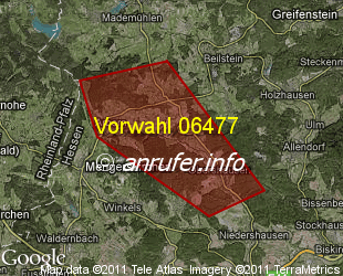 Vorwahlkarte 06477 – Greifenstein-Nenderoth