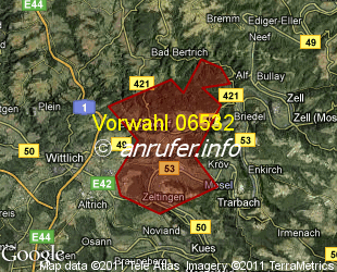 Vorwahlkarte 06532 – Zeltingen-Rachtig