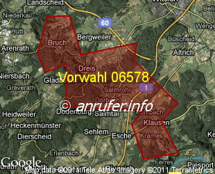 Vorwahlkarte 06578 – Salmtal