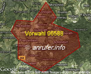 Vorwahlkarte 06588 – Pluwig