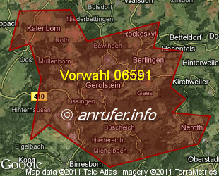 Vorwahlkarte 06591 – Gerolstein