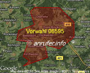 Vorwahlkarte 06595 – Dockweiler