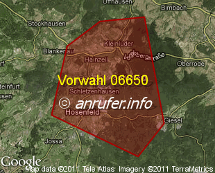 Vorwahlkarte 06650 – Hosenfeld