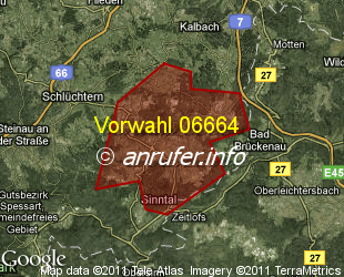 Vorwahlkarte 06664 – Sinntal-Sterbfritz