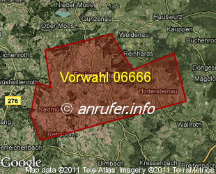 Vorwahlkarte 06666 – Freiensteinau