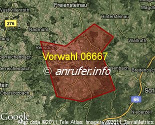Vorwahlkarte 06667 – Steinau-Ulmbach