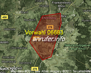 Vorwahlkarte 06683 – Ehrenberg Rhön
