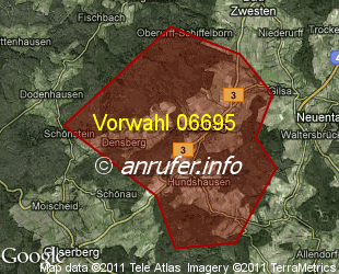 Vorwahlkarte 06695 – Jesberg