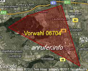 Vorwahlkarte 06704 – Langenlonsheim