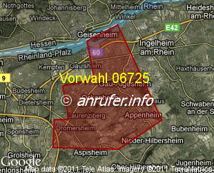 Vorwahlkarte 06725 – Gau-Algesheim