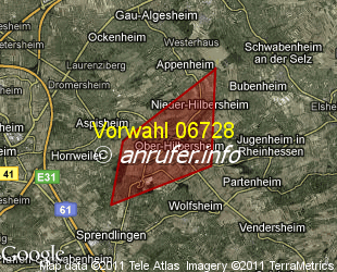 Vorwahlkarte 06728 – Ober-Hilbersheim