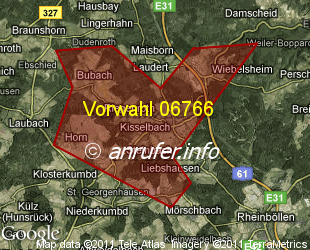 Vorwahlkarte 06766 – Kisselbach