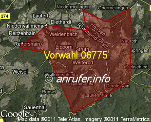 Vorwahlkarte 06775 – Strüth Taunus