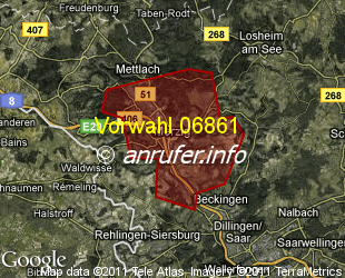 Vorwahlkarte 06861 – Merzig