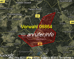 Vorwahlkarte 06864 – Mettlach